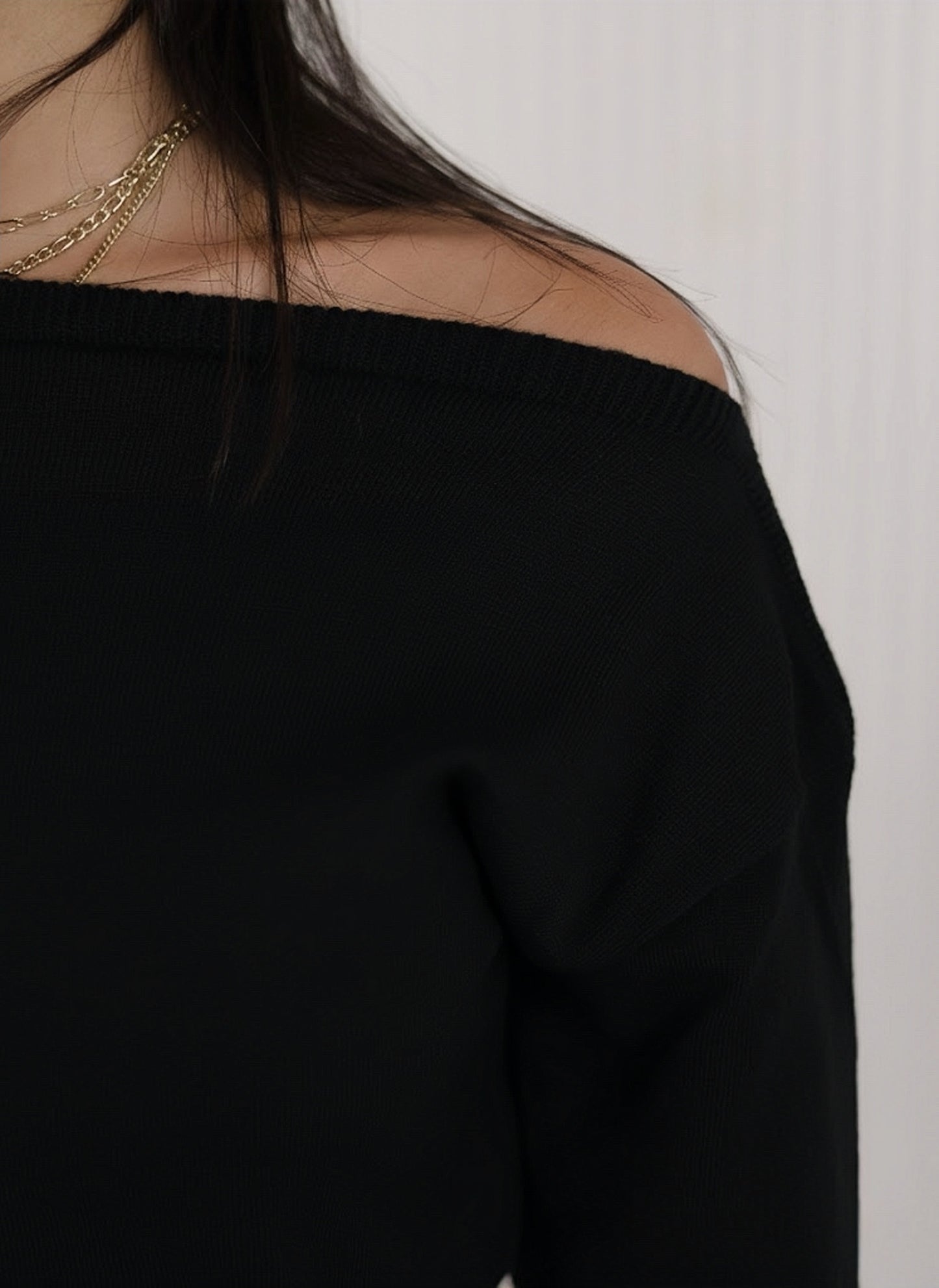 Asymmetrical Knit - Black